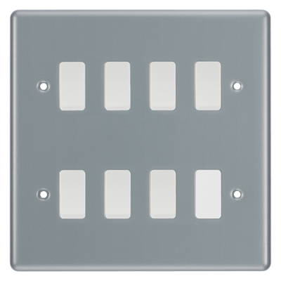 BG Metal Clad 7 Gang 2 Way Custom Grid Light Switch with Back Box Included