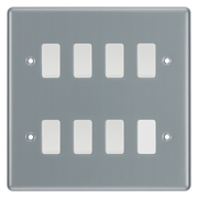 BG Metal Clad 7 Gang 2 Way Custom Grid Light Switch with Back Box Included