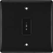 BG Nexus Matt Black 1 Gang 20 Amp Double Pole Secret Key Grid Switch by British General (BG-NFB30KY)