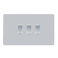 BG Screwless Polished Chrome 3 Gang Engraved Custom Labelled Appliance Grid Switch