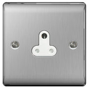 BG NBS29W Nexus 5A, unswitched socket round pin Brushed Steel by British General (BG-NBS29W-Shopify-SA_1)