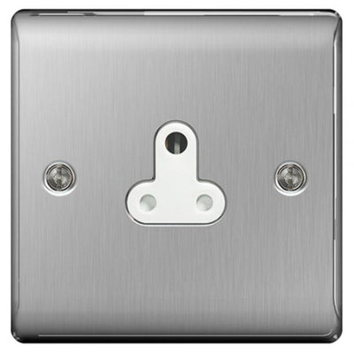 BG NBS29W Nexus 5A, unswitched socket round pin Brushed Steel by British General (BG-NBS29W-Shopify-SA_1)