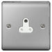 BG NBS29W NEXUS 5A, UNSWITCHED SOCKET ROUND PIN BRUSHED STEEL