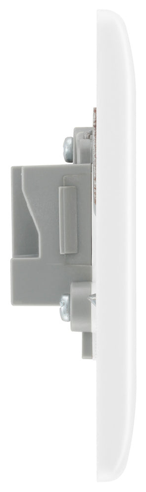 BG 828 Moulded Round Edge | White | 1 Gang 2A Unswitched Round Pin Socket by British General (BG-828)