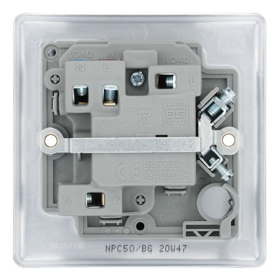 BG Nexus Polished Chrome 13A Fused Connection Unit Switched NPC50 with 35mm Steel Back Box