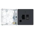 BG Evolve Matt Grey 13A Flex Outlet Neon Switched Fused Connection Unit PCDMG52B with 25mm Steel Back Box