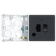 BG Evolve Matt Grey 13A Flex Outlet Neon Switched Fused Connection Unit PCDMG52B with 25mm Steel Back Box