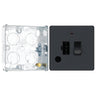BG Evolve Matt Grey 13A Flex Outlet Neon Switched Fused Connection Unit PCDMG52B with 25mm Steel Back Box