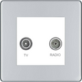 BG Screwless Polished Chrome TV & FM Socket FPC66W