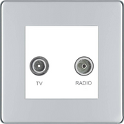 BG Screwless Polished Chrome TV & FM Socket FPC66W by BG Nexus (BG-FPC66W)