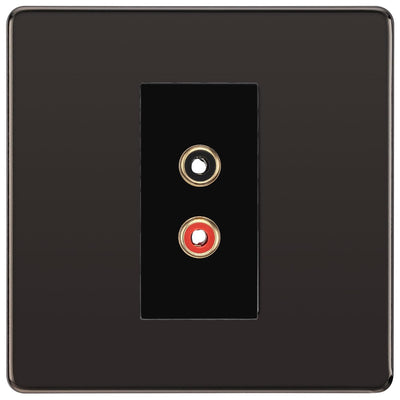 BG Screwless Black Nickel Euro Module RCA X 2 Outlet FBNRCA2B by British General (BG-FBNRCA2B)