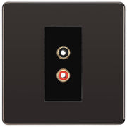 BG Screwless Black Nickel Euro Module RCA X 2 Outlet FBNRCA2B by British General (BG-FBNRCA2B)