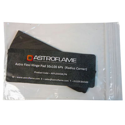 Astroflame Intumescent Ironmongery Self Adhesive Radius Hinge Pads For Fire Doors 30x100 (Pack of 6 S/A)