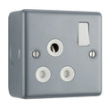BG MC599 Metal Clad | 1 Gang 15A Switched Round Pin Socket