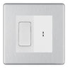 BG Screwless Brushed Steel 20A Secret Key Switch with 20A Double Pole Switch - White Insert by British General