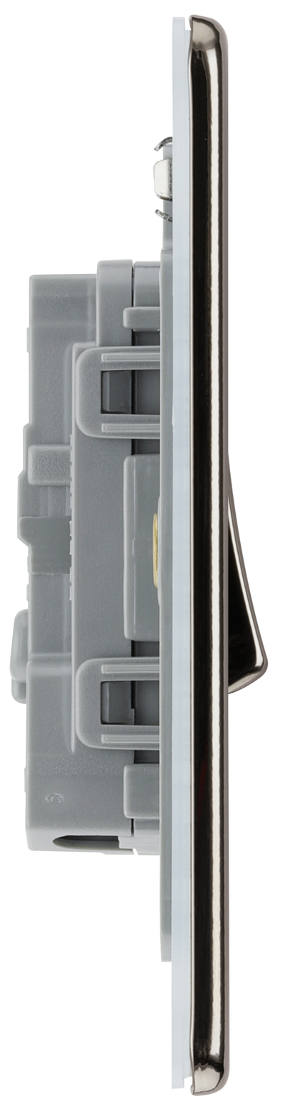 BG FBN12 Nexus Screwless Flat-Plate 2 Way 10A Single Light Switch Black Nickel