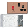 BG Evolve Polished Copper 45A Switch 13A Switched Socket Cooker Control Unit PCDCP70B with 35mm Steel Back Box