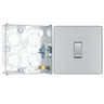 BG Screwless Polished Chrome 20A 16AX 2 Way Single Light Switch FPC12 with 25mm Steel Back Box by British General (BG-FPC12+HGS02)