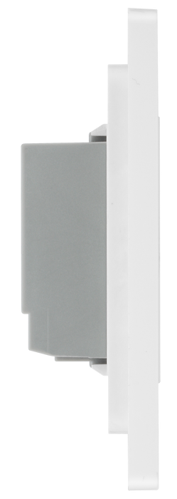  PCDBSTDS2W Side - This Evolve Brushed Steel double secondary trailing edge touch dimmer allows you to control your light levels and set the mood.