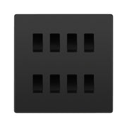 BG Evolve Black Chrome 8 Gang Custom Grid Light Switch by British General (BG-Evolve-BC-8G-CUSTOM-LIGHT-SWITCH)