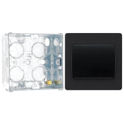 BG Evolve Matt Black 1G Wide Rocker Light Switch PCDMB12WB with 35mm Steel Back Box