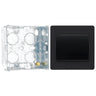 BG Evolve Matt Black 1G Wide Rocker Light Switch PCDMB12WB with 35mm Steel Back Box by British General