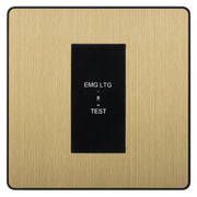 BG Evolve Satin Brass 20AX 2 Way Emergency Lighting Test Key Switch - Key Included - Black Insert