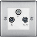 BG Nexus Metal Brushed Steel TV/FM/SAT Socket NBS67W