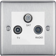BG Nexus Metal Brushed Steel TV/FM/SAT Socket NBS67W by British General (BG-NBS67W)