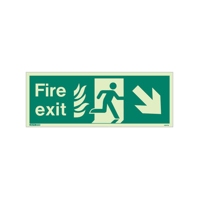 Extinguishers & Equipment: HTM 65 - NHS Estate Fire Exit Signs Size J: 200x450mm / Arrow Down by Jalite signs (SAFELINCS-JS437HTM/J)