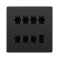 BG Evolve Black Chrome 7 Gang Trailing Edge LED Dimmer Light Switch 2 Way Custom Switch