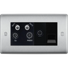 BG Nexus Metal Brushed Steel Quadplex Combination TV Socket NBS69B by British General (BG-NBS69B)