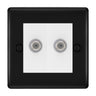 BG Nexus Metal Matt Black Double Satellite Socket NFB642W by British General (BG-NFB642W)