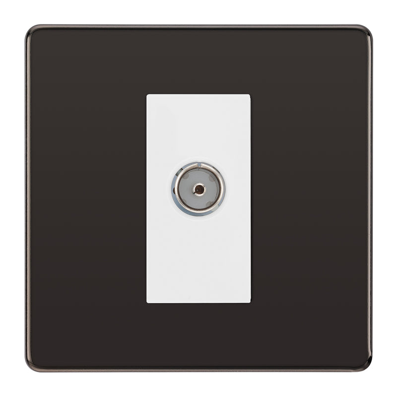 BG Screwless Black Nickel Co-axial Socket FBN60W