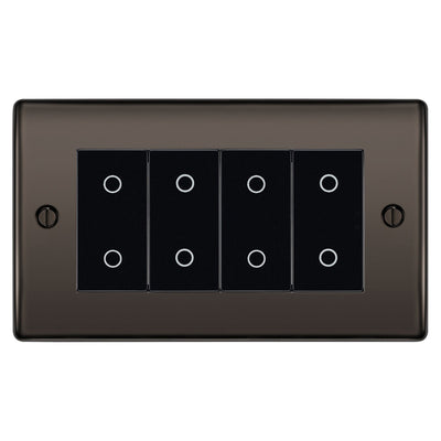 BG Nexus Black Nickel Quad Secondary Touch Dimmer Switch Black Inserts NBNTDS4B by British General (BG-NBNTDS4B)