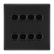 BG Matt Black 8 Gang 2 Way Trailing Edge Dimmer LED Compatible Custom Grid Switch by British General (NEXUS-MB-CUSTOM-8GANG-8xDIMMER-2WAY)