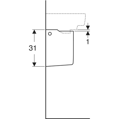 Geberit Selnova Semi Ped For HR Basin Inc Fixings - 501.448.00.6 by Geberit (Geberit-501.448.00.6)