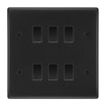 BG Matt Black 6 Gang 2 Way Custom Grid Light Switch with Back Box Included