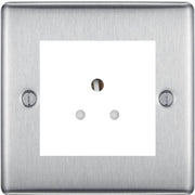BG Nexus Metal Brushed Steel 2A Unswitched Socket NBS28MW by British General (BG-NBS28MW)