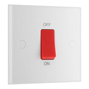 BG 975 Moulded Square Edge | White | 1 Gang 45A 2 Pole Cooker Switch by British General (BG-975)