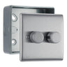 BG Nexus Brushed Steel 2-Way Double Trailing Edge Push Dimmer & Surface Pattress Back Box by British General (BG-NBS82+MC501)