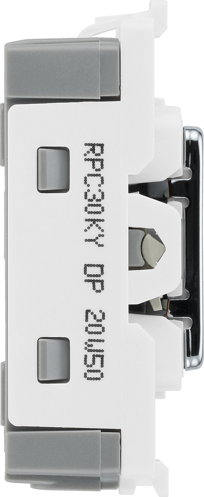 BG RPC30KY Nexus Grid Polished Chrome 20A 2 Pole Key Switch Module