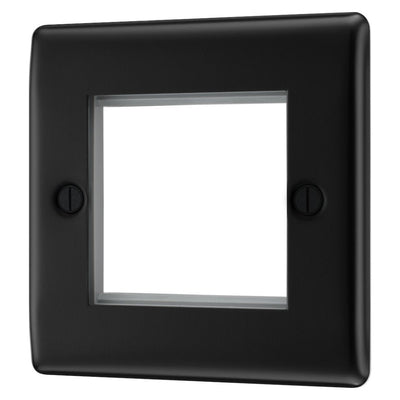 BG Nexus Matt Black 45W USB Wall Socket Euro Module USB-A & C - Grey Insert