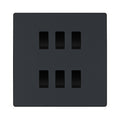 BG Evolve Matt Grey 6 Gang Custom Grid Light Switch