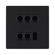 BG Evolve Matt Black 5 Gang Trailing Edge LED Dimmer Light Switch 2 Way Custom Switch by British General (Evolve-MB-CUSTOM-5GANG-5xDIMMER-2WAY)