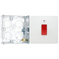 BG Evolve Pearlescent White 45A DP Single Plate + Neon PCDCL74W with 25mm Steel Back Box
