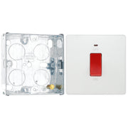 BG Evolve Pearlescent White 45A DP Single Plate + Neon PCDCL74W with 25mm Steel Back Box