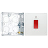 BG Evolve Pearlescent White 45A DP Single Plate + Neon PCDCL74W with 25mm Steel Back Box