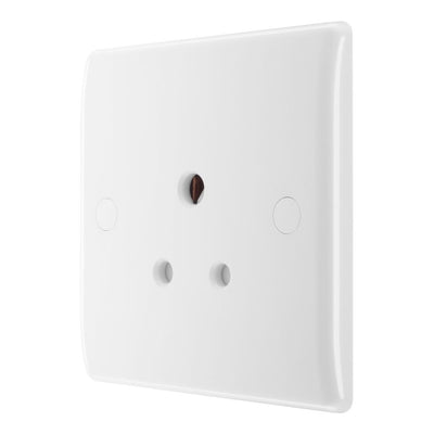 BG Electrical 5A Unswitched Round Pin Socket White & 32mm Pattress Back Box