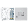 BG Screwless Brushed Steel 13A Switched Spur + Neon + Flex Outlet FBS53 with 35mm Steel Back Box by British General